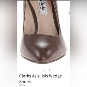 New Clarks Azizi Isis all Leather Taupe Wedge Shoes